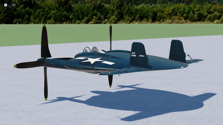 Roblox Vought XF5U aviation aircraft asset