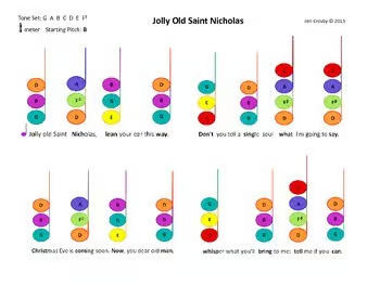 Jolly Old Saint Nicholas - for Bells and/or Boomwhackers, Recorder, Uke, Voice