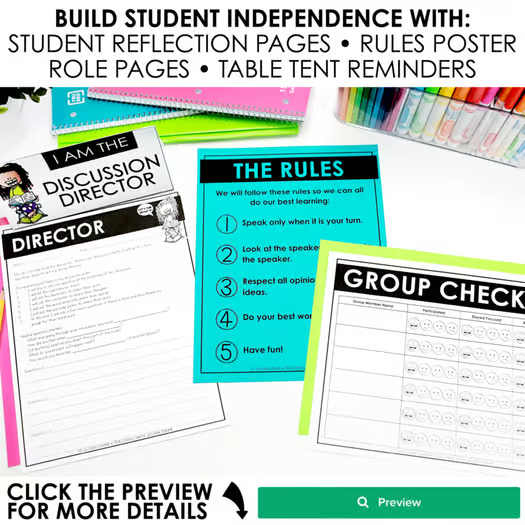 Literature Circles - Book Clubs | Roles & Reflection Pages | Print and Digital
