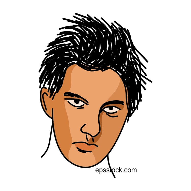 Vladimir Mayakovsky Portrait, flat vector illustration