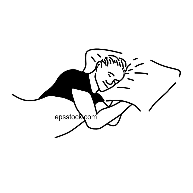 symbol of a sleeping man in bed