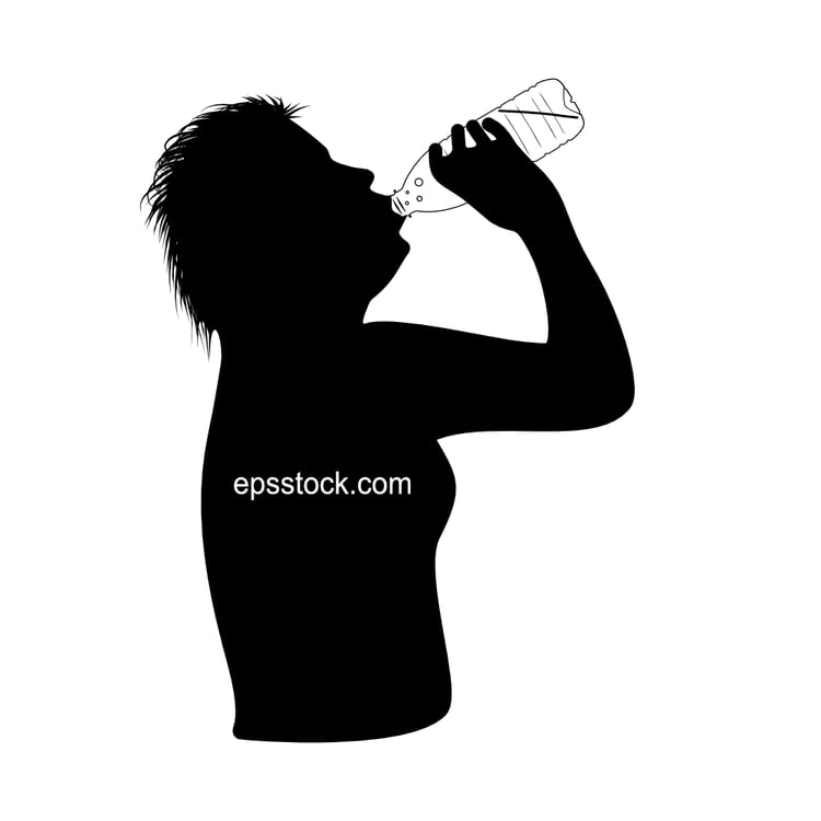 a woman drinks water from a plastic bottle