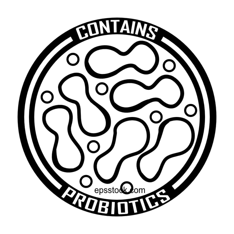 Contains probiotics sign