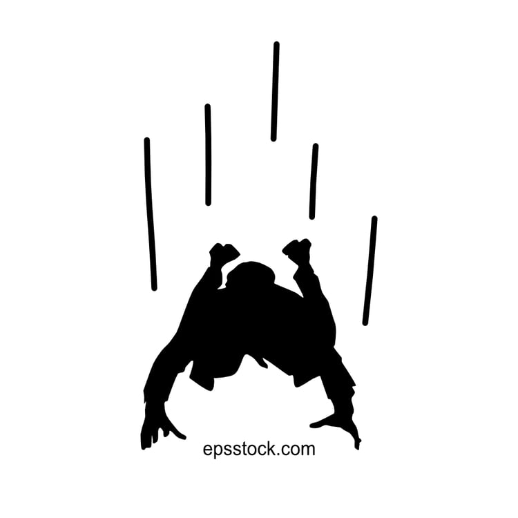 businessman in free fall