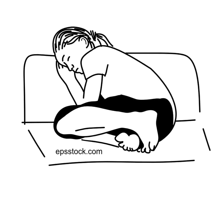 the child is sleeping on the sofa