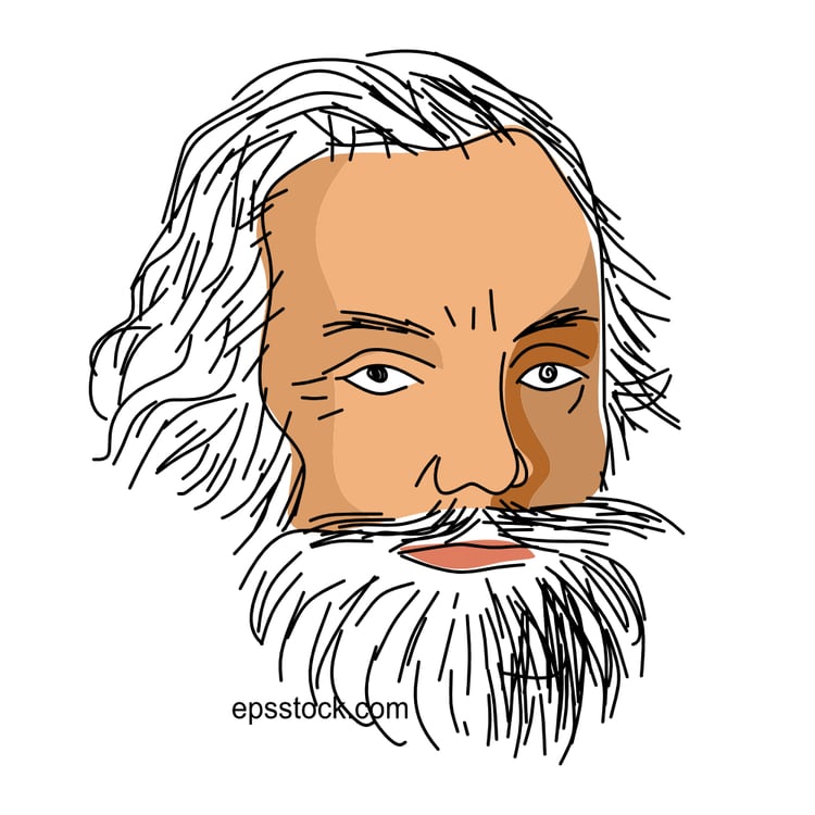 Captain John Smith portrait, flat vector illustration