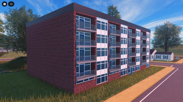 Roblox apartment building exterior model