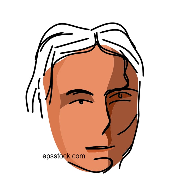 Simone de Beauvoir portrait, flat vector illustration