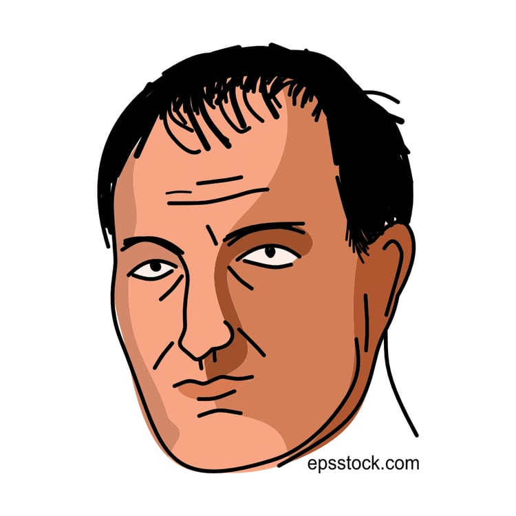 Napoleon Bonaparte portrait, flat vector illustration