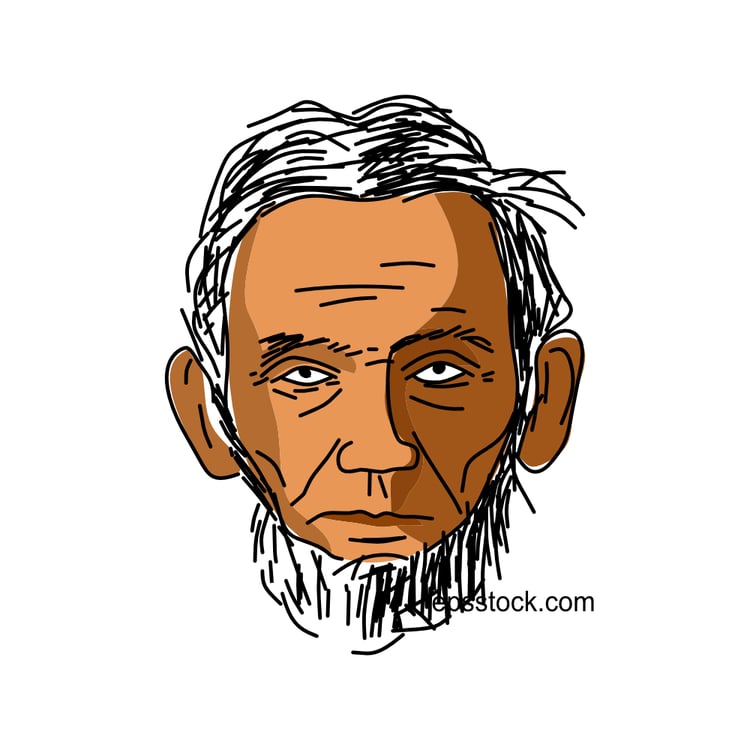 Abraham Lincoln portrait, flat vector illustration