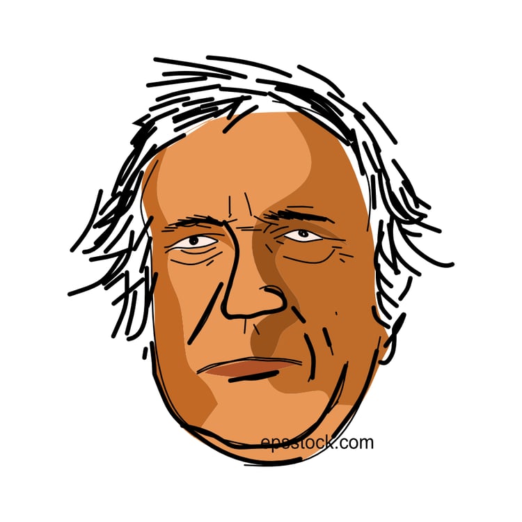 Zachary Taylor portrait, flat vector illustration