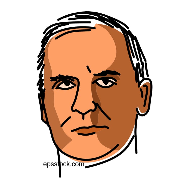 William McKinley portrait, flat vector illustration