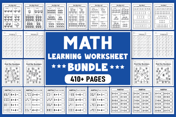 400+ Math Learning Worksheet Bundle