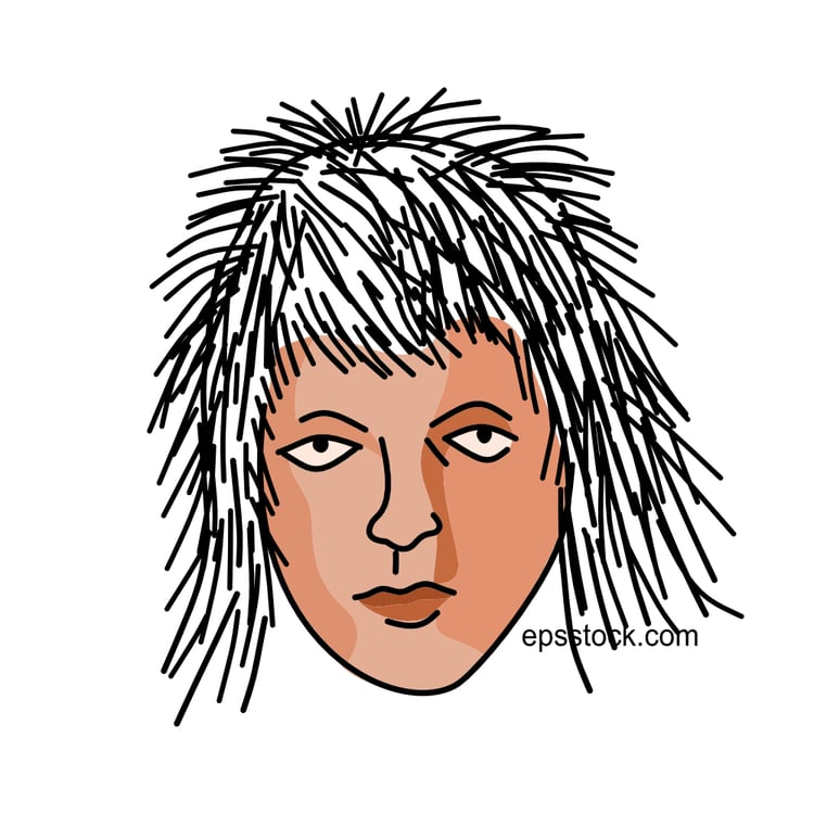 Gaia portrait, flat vector illustration