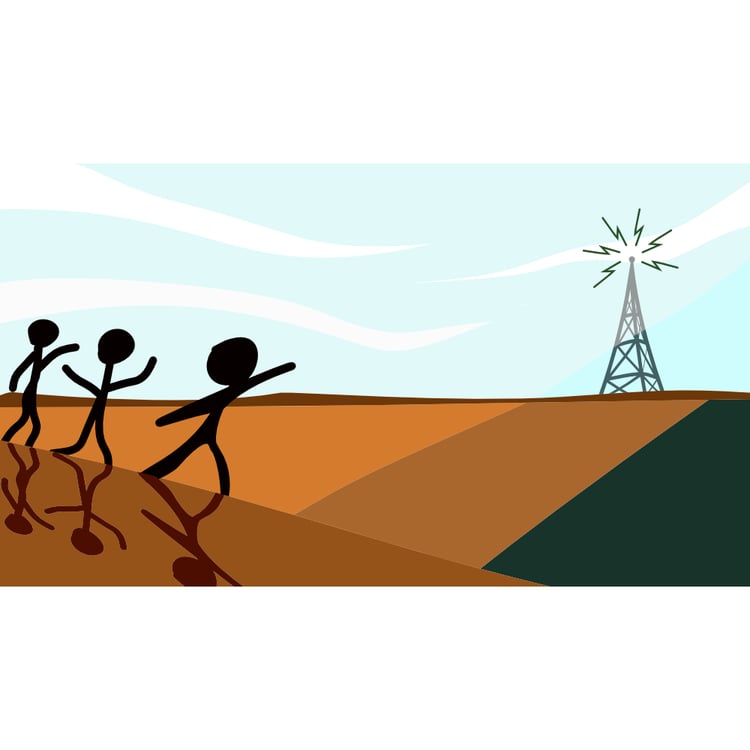 Artificial intelligence battles, flat vector illustration