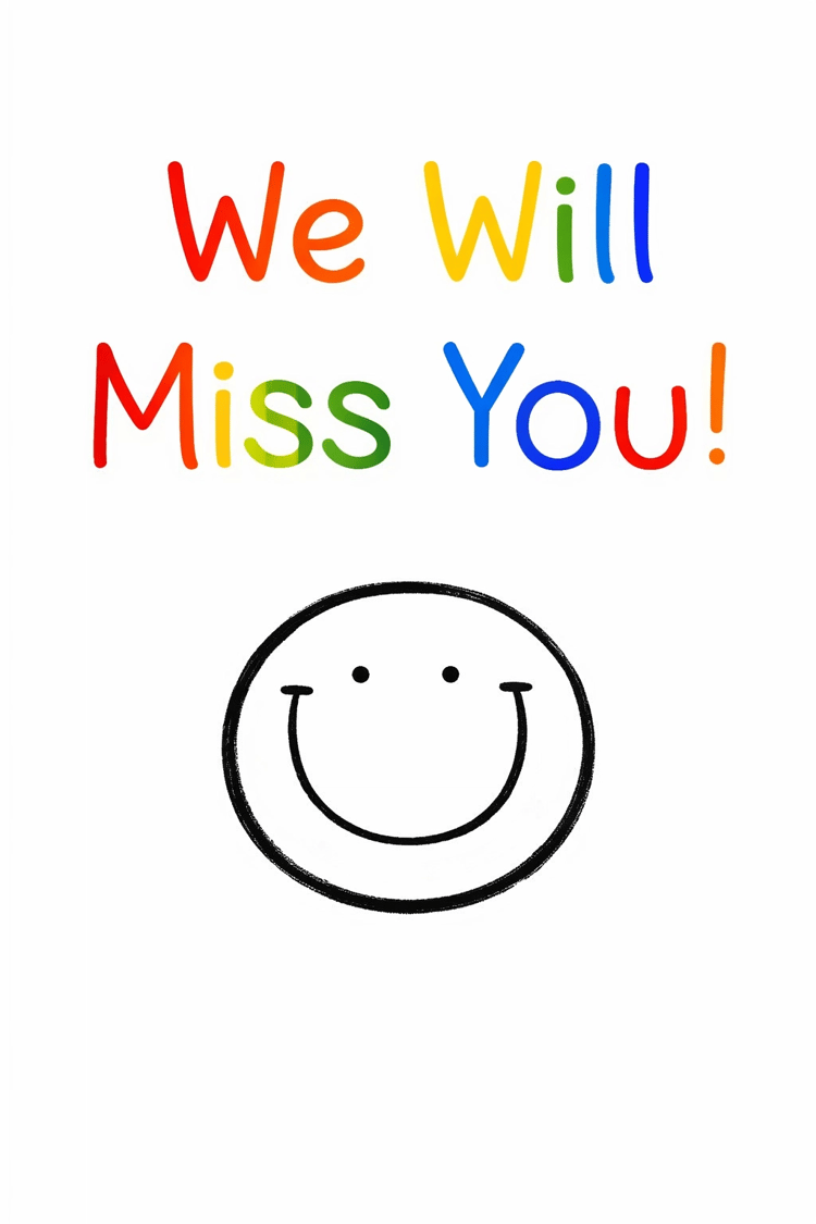 We Will Miss You! – Student Leaving Goodbye Booklet