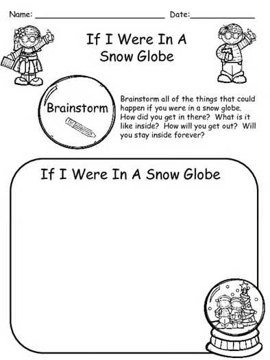 Stuck in a Snow Globe Writing Craft Template If I Lived in a Snowglobe