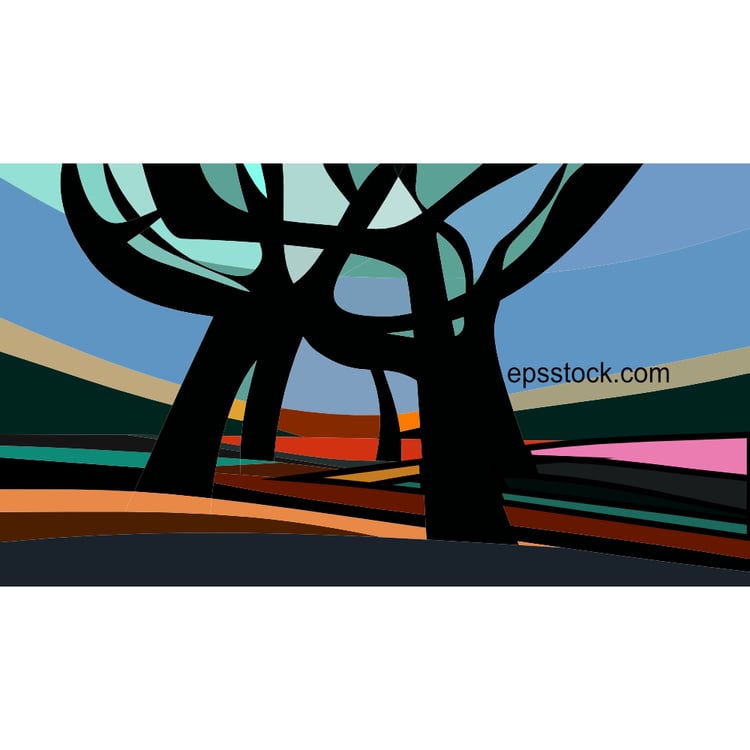 alia landscape, flat vector illustration