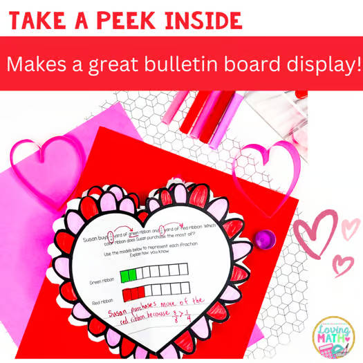 Equivalent Fractions Valentine’s Day Activity | Comparing andd Ordering