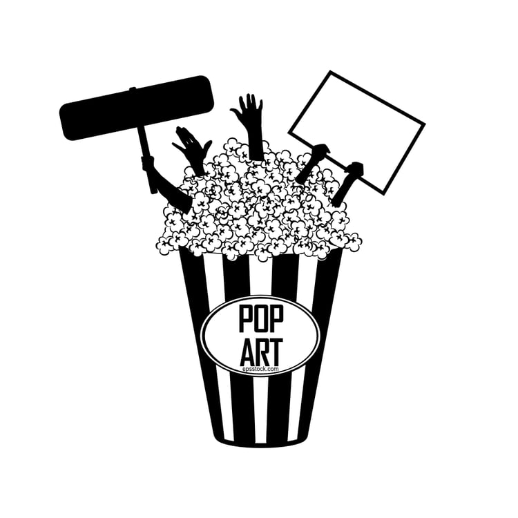 pop art symbol, black isolated silhouette