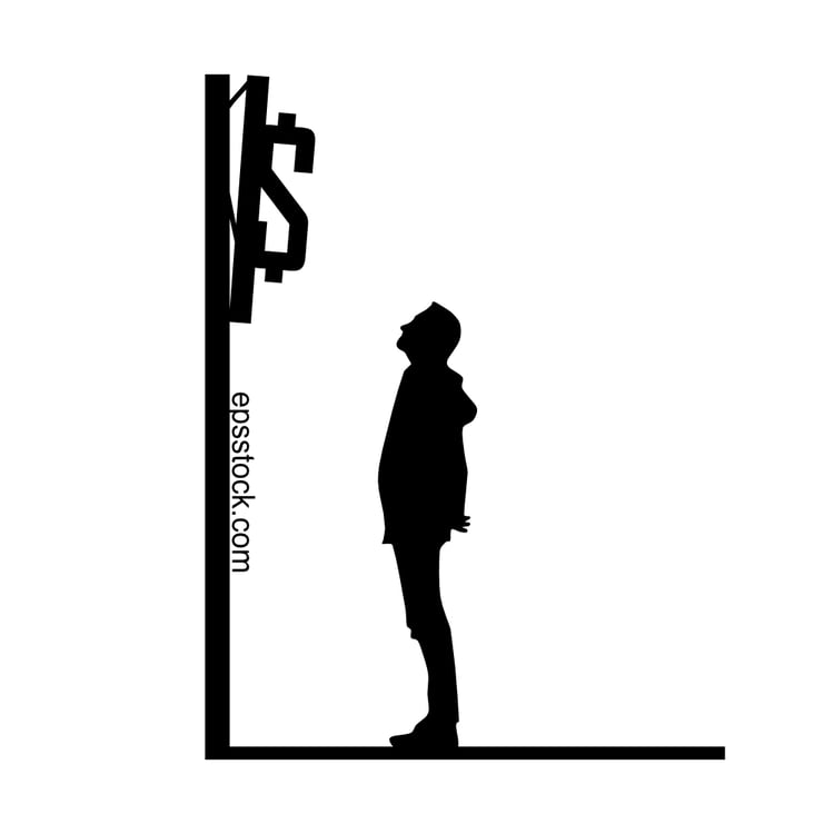 Human subjectivism, black isolated silhouette