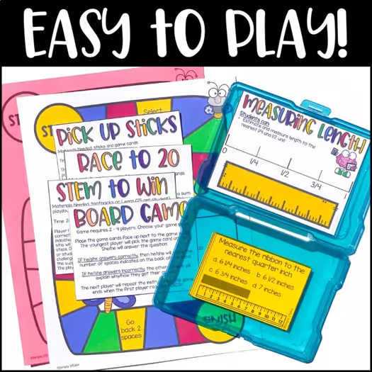 Measuring to the Nearest Half and Quarter Inch 3rd Grade Printable Math Game