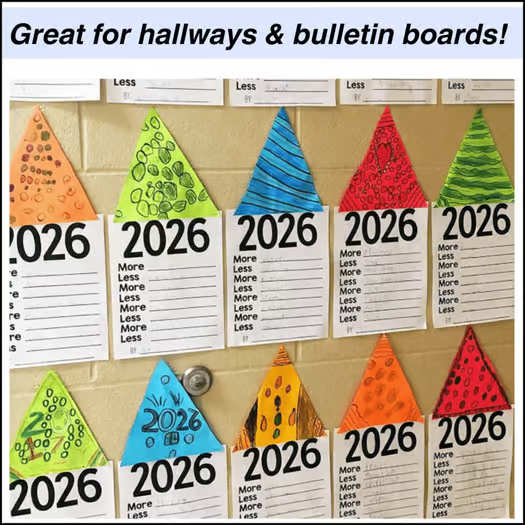 New Year's Writing Activity 2026 - New Year Resolutions Goal Setting Craft