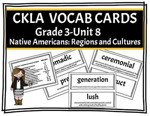 CKLA Grade 3 Unit 8 - Vocabulary - Native Americans Regions and Cultures
