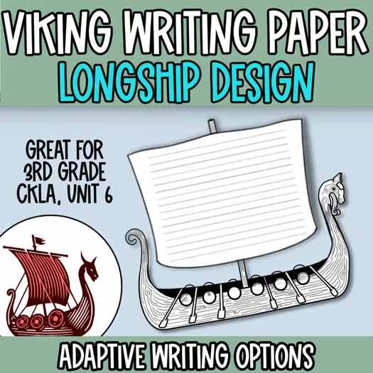 Viking Longship Themed Writing Paper | CKLA Grade 3 Unit 6
