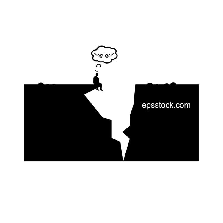 Dreamer symbol, black isolated silhouette