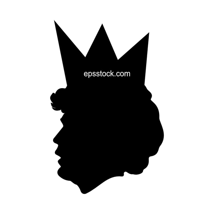 football king, black isolated silhouette