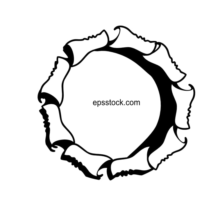 Ripped Paper, black isolated silhouette