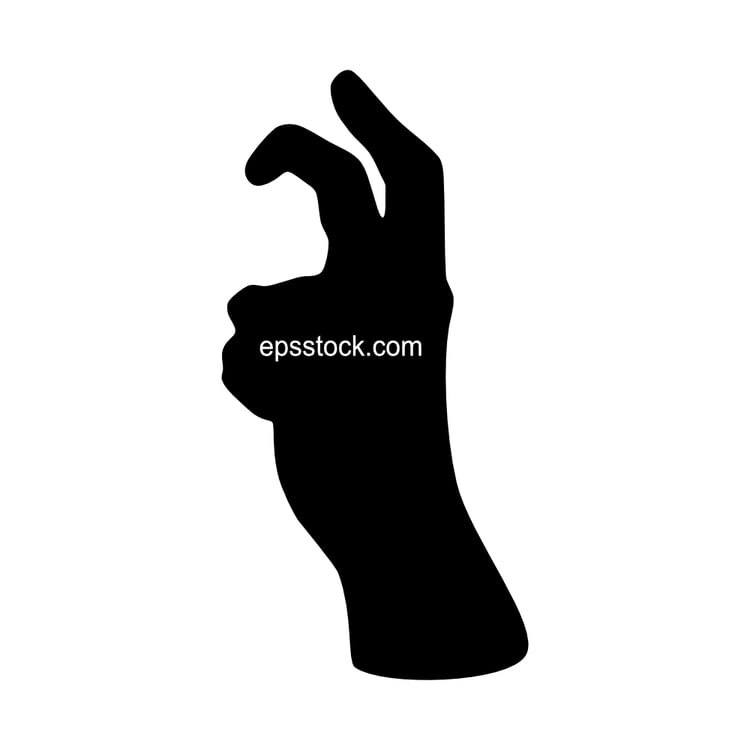 Hand Making Bunny Ears, black isolated silhouette