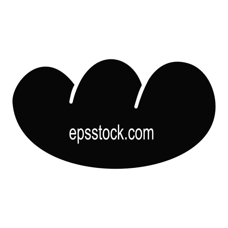 black cloud symbol, black isolated silhouette
