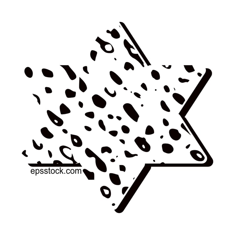 Matzah in the shape of the Star of David, black isolated silhouette