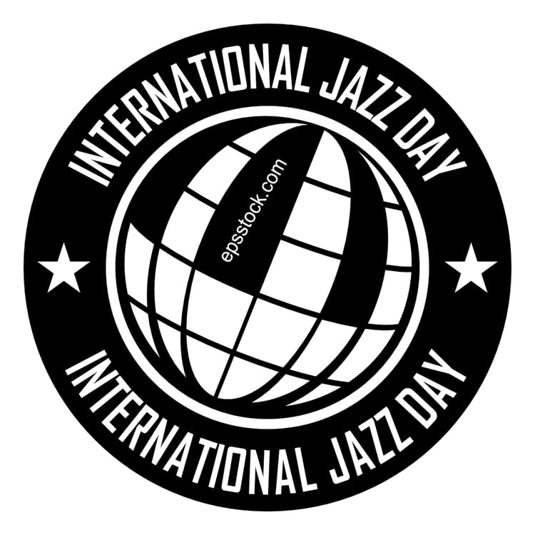 International Jazz Day, black isolated silhouette