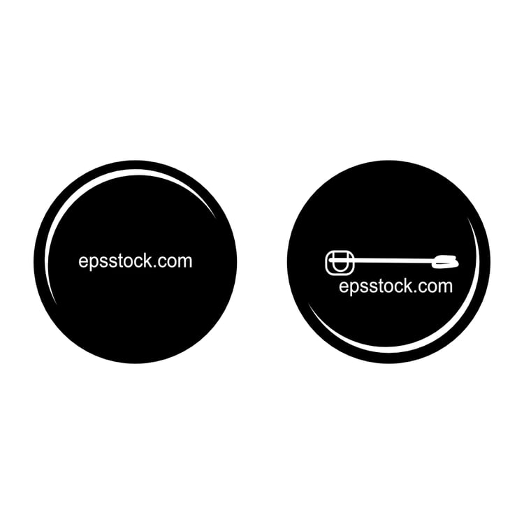 Pin badge, black isolated silhouette