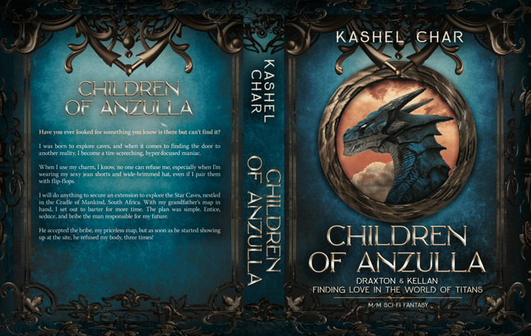 New Cover: Children of Anzulla by Kashel Char. Dragon head Green and Gold