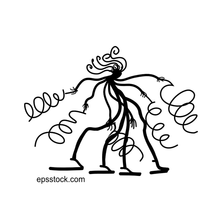 human sculpture, black vector illustration