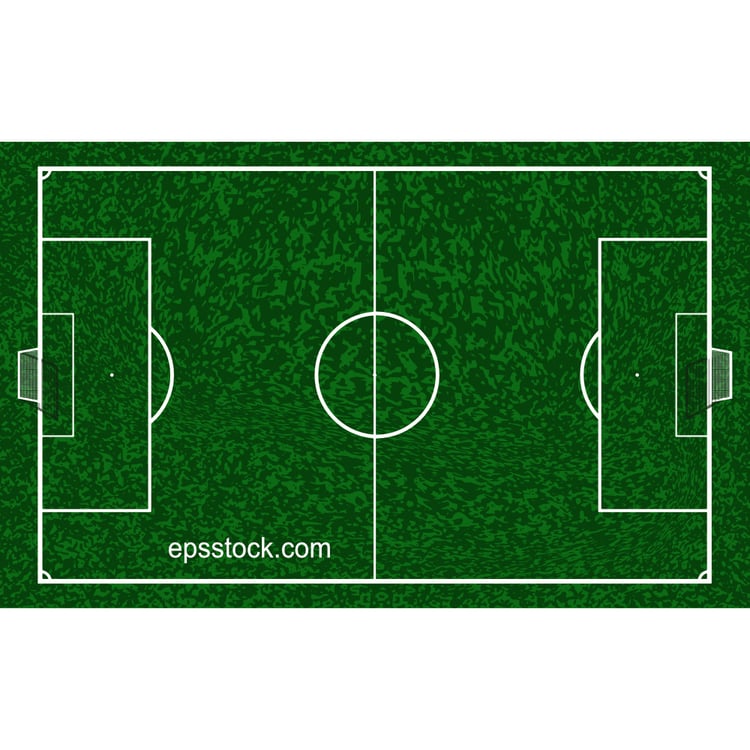 soccer field, flat vector illustration