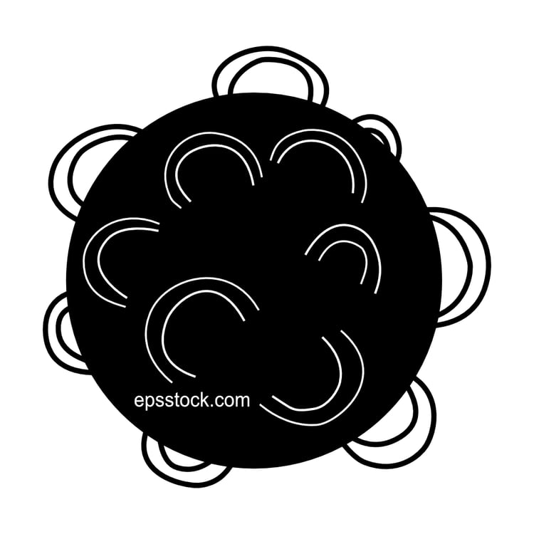 Sun Flare, black isolated silhouette