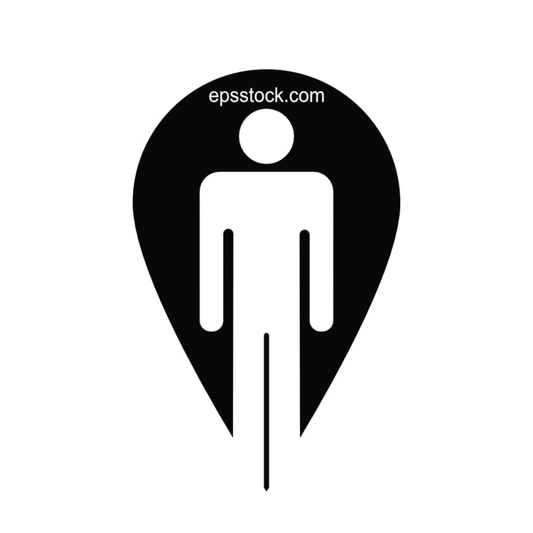 Location symbol, black vector silhouette