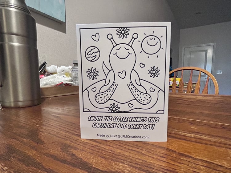 Cute Snail Shell-ebrates Earth Day Tent Postcard (Back)