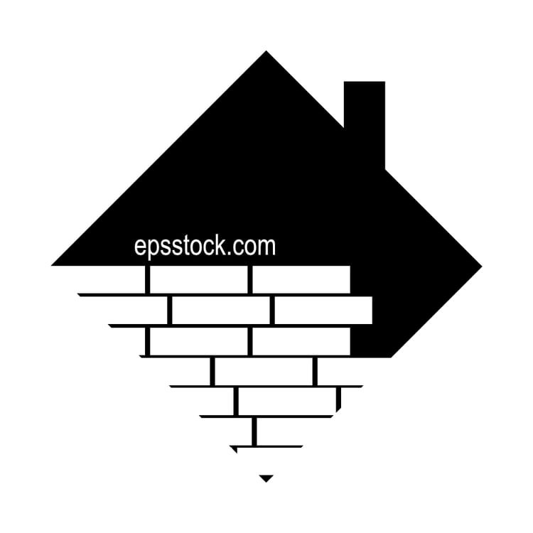 Construction logo, black isolated vector silhouette