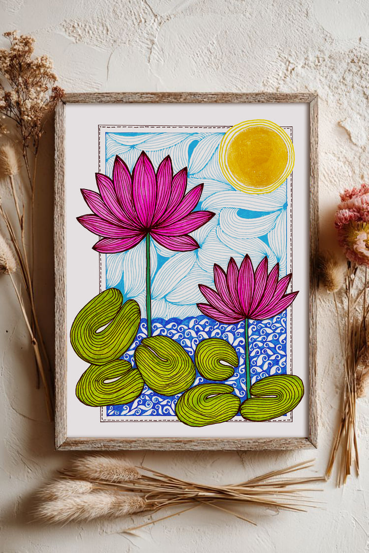 pink lotus printable wall art 🌸 Perfect for bedrooms, meditation corners, and modern homes. Instant download, easy to print