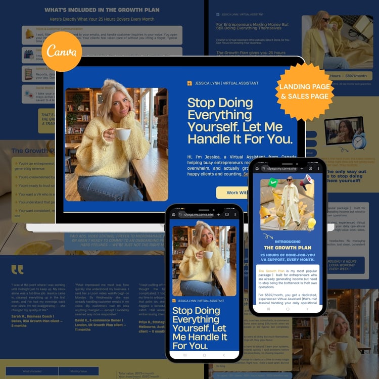 Laptop and Smartphone Website Design Mockup with Yellow and Blue Color
