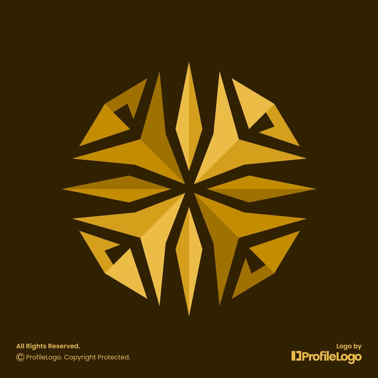Luxury decorative abstract jewelry diamond logo for sale by ProfileLogo with dark brown background