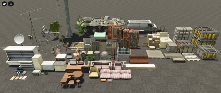 free Roblox asset pack with rugs plants and vases