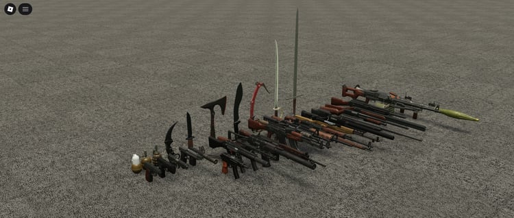 Roblox melee weapons including swords and axes