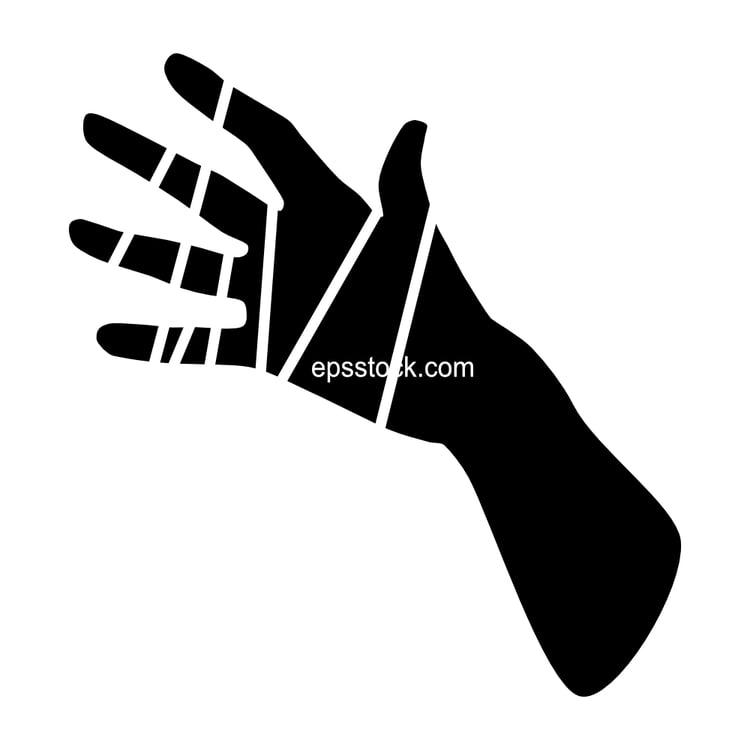 manipulator hand, black isolated silhouette